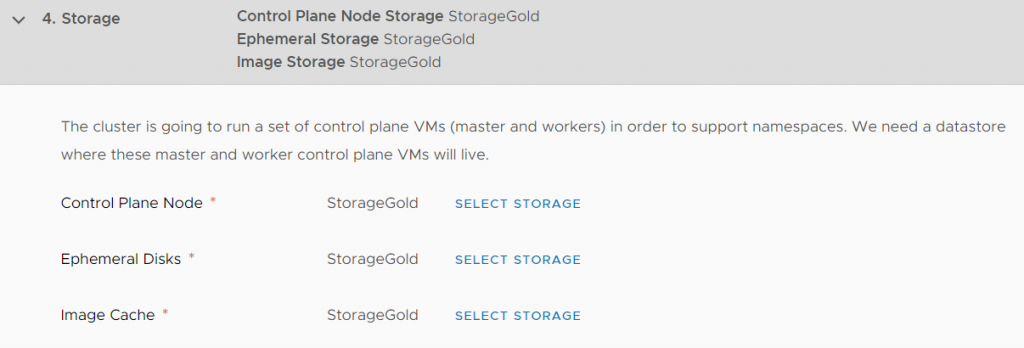 workload management storage configuration mask